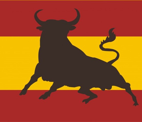 BANDERA ESPAÑA-CON TORO