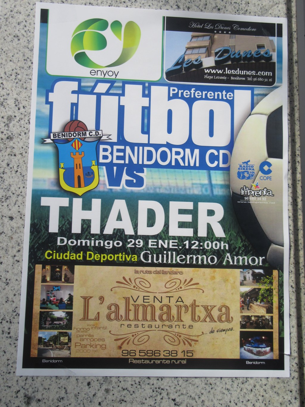 Benidorm.- MAÑANA, A LAS 12, EL BENIDORM JUEGA CONTRA&nbsp;THADER
