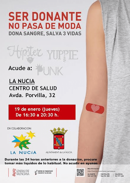 LA NUCIA.- HOY DONACIÓN DE&nbsp;SANGRE