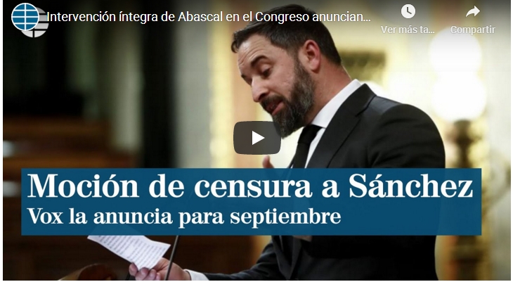 INTERVENCIÓN INTEGRA DE ABASCAL EN EL CONGRESO PIIENDO ÑOCIÓN DE CENSURA A&nbsp;SANCHEZ