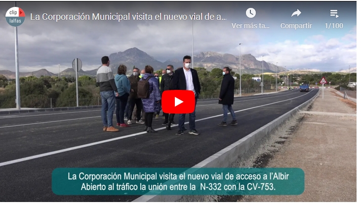L’ALFÀS.- LA CORPORACIÓN VISITA EL NUEVO VIAL DE ACCESO A L’ALBIR