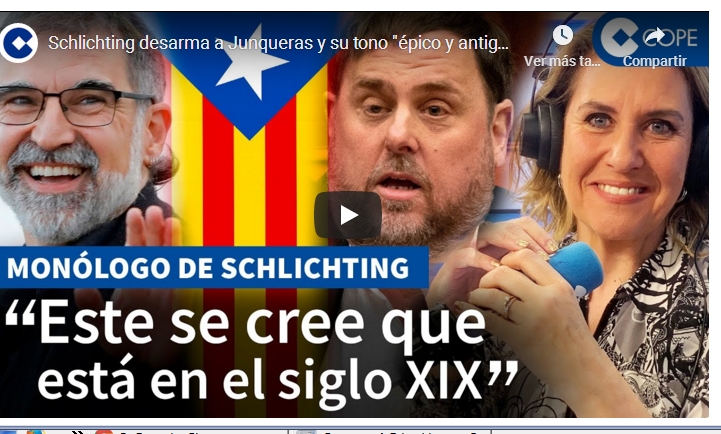 SCHLICHTING DESARMA A JUNQUERA:»ESTE SE CREE QUE ESTAMOS EN ELSIGLO&nbsp;XIX»