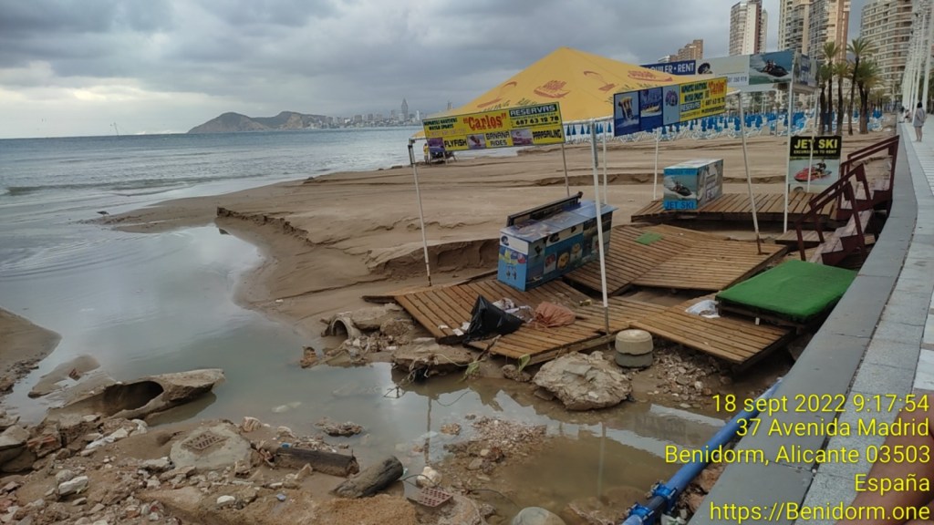 Destrozos importantes por la lluvia caída en la ciudad de&nbsp;Benidorm